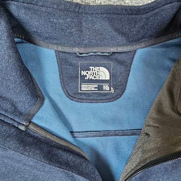 The North Face Mens XXL Navy Blue 1/4 Zip Fleece Pullover Sweatshirt - Picture 3 of 8